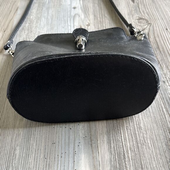 Vera Pelle Crossbody Purse Authentic Black Cross Body. Bag Made in Italy - Picture 11 of 16